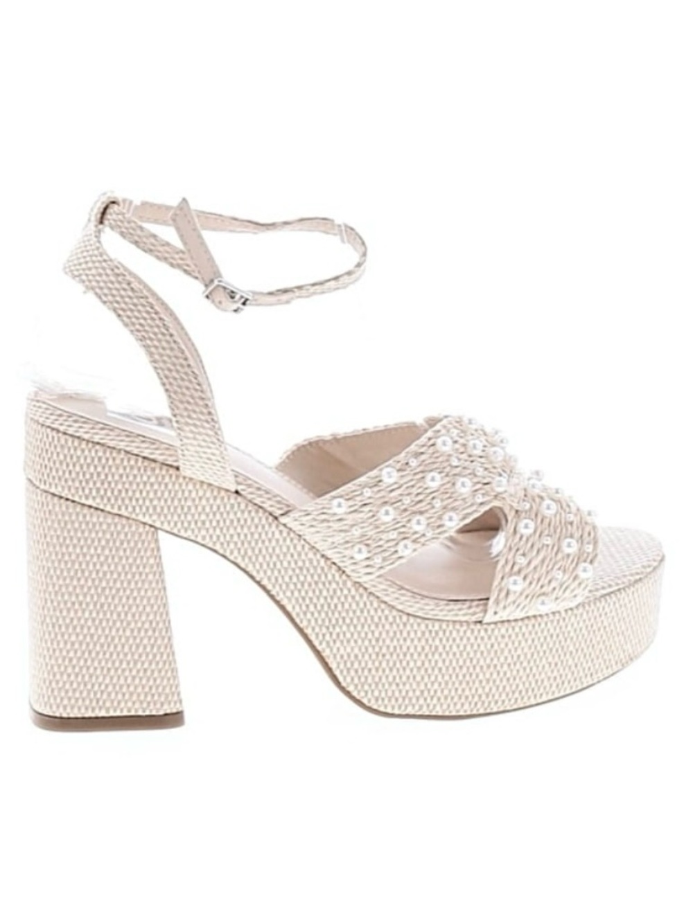 Dolce Vita Ivory Braided Pearl-Embellished Slingback Sandals